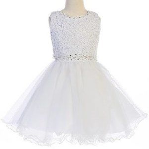Lace Dress - Joy Kids USA - Girls Size 10 - White